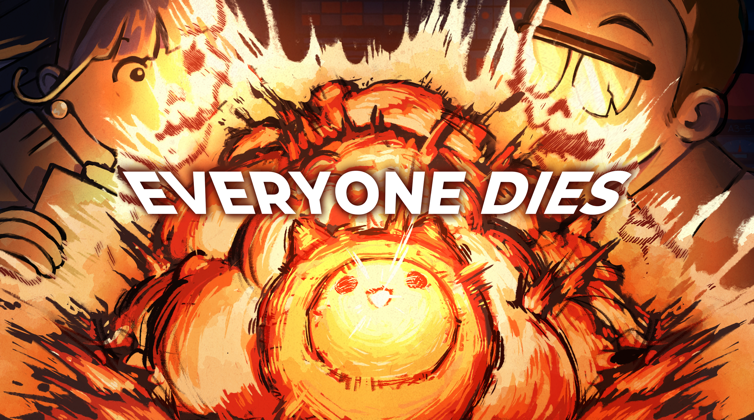 Thumbnail for the video "If Anyone Builds it, Everyone Dies." Featuring an explosion with the words "Everyone Dies" overlaid.