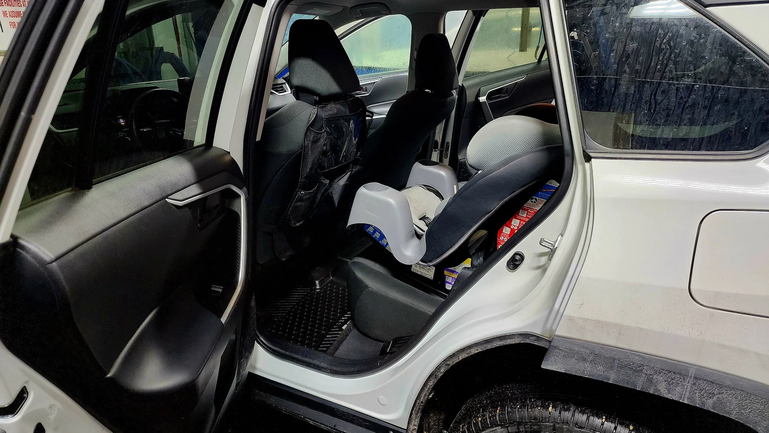 Baby seat was cleaned, too!