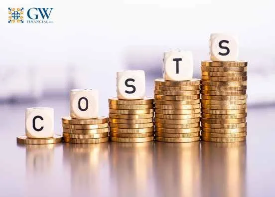 stacks of pennies increasing with the letters COSTS on top