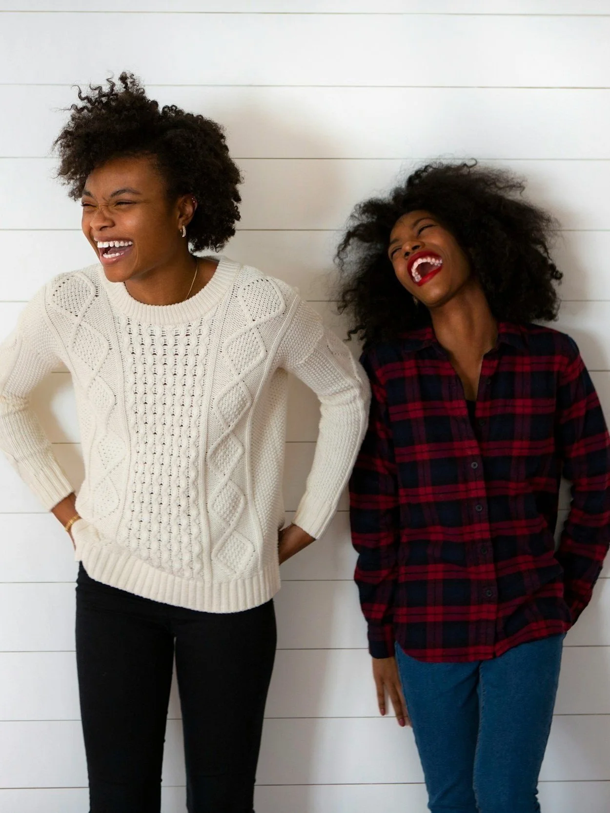 Genuine laughter, embodying the TheraSistersSTL message of finding peace and joy even through self-care 'fails'.