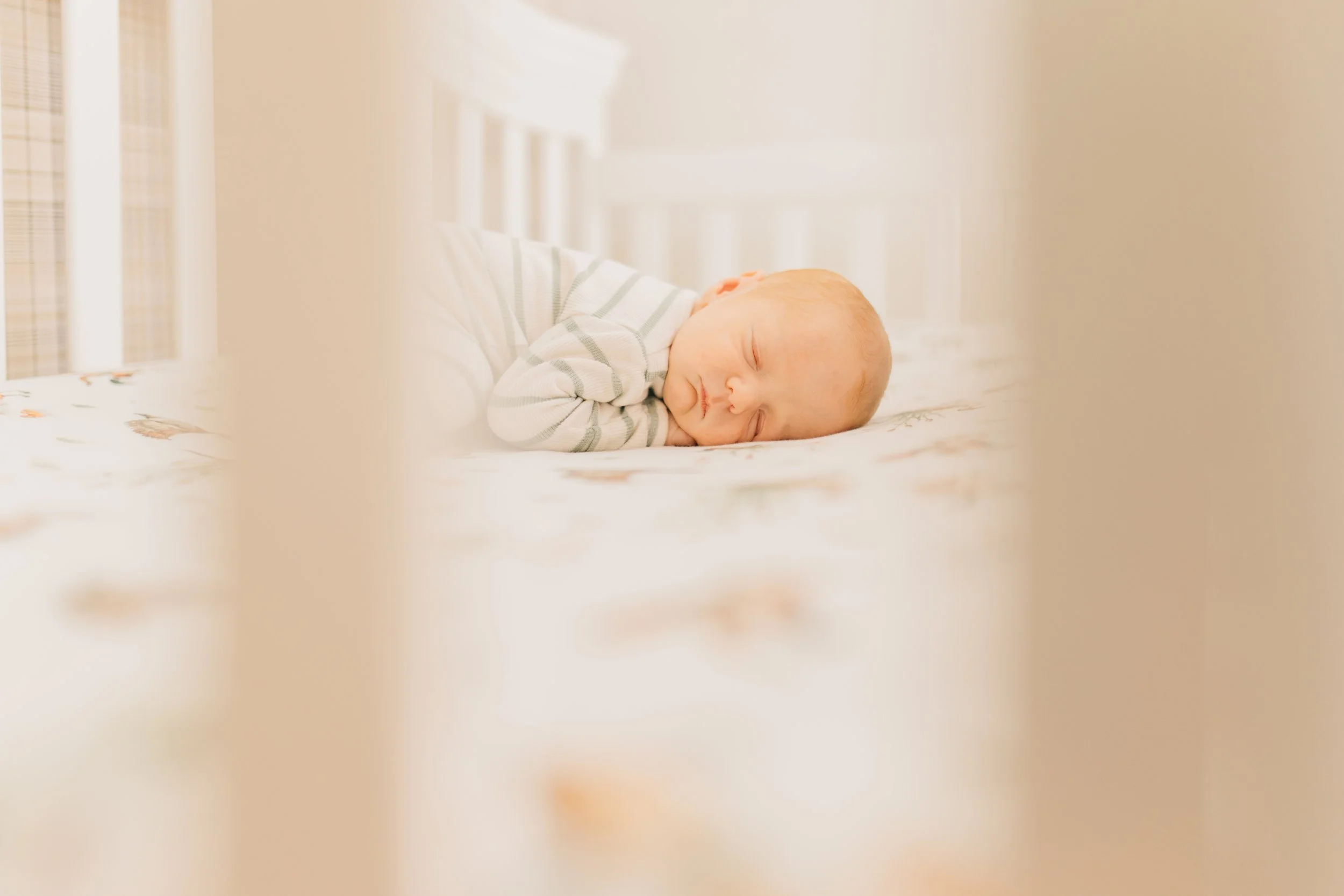 newborn in nursery lifestyle photography session in OKC