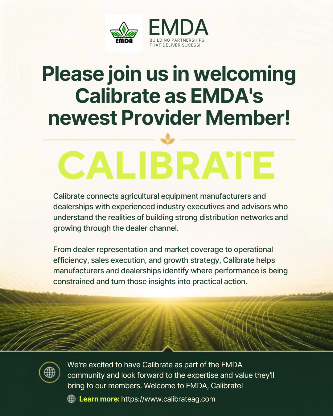 Welcome Calibrate to the EMDA Community