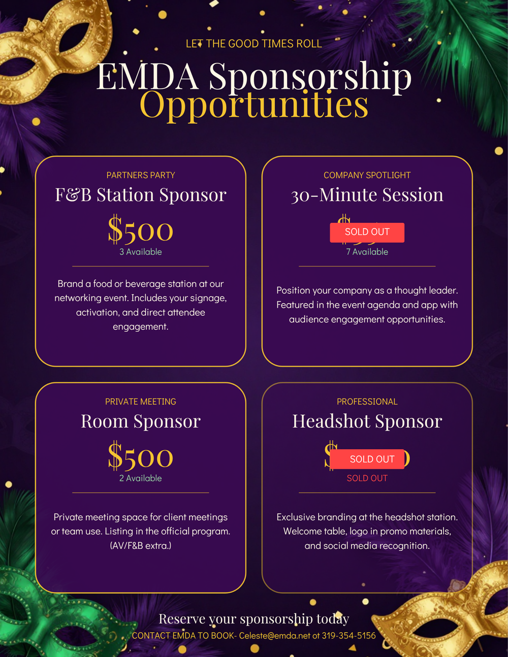 EMDA Sponsorship Opportunities flyer
