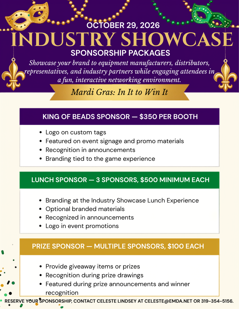 Industry Showcase Sponsorships flyer