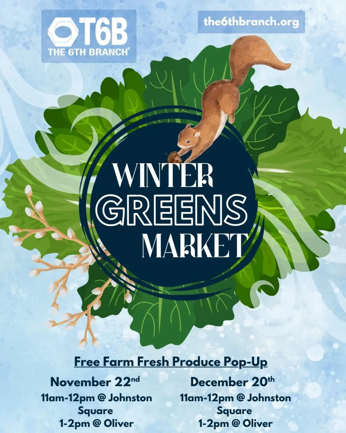 Stock up for your Thanksgiving spread with the good stuff &mdash; fresh, organic, locally grown produce straight from our farms!
Catch us this Saturday 11/22 at Johnston Square from 11&ndash;12 PM, then Oliver Community Farm from 1&ndash;2 PM.
Come t