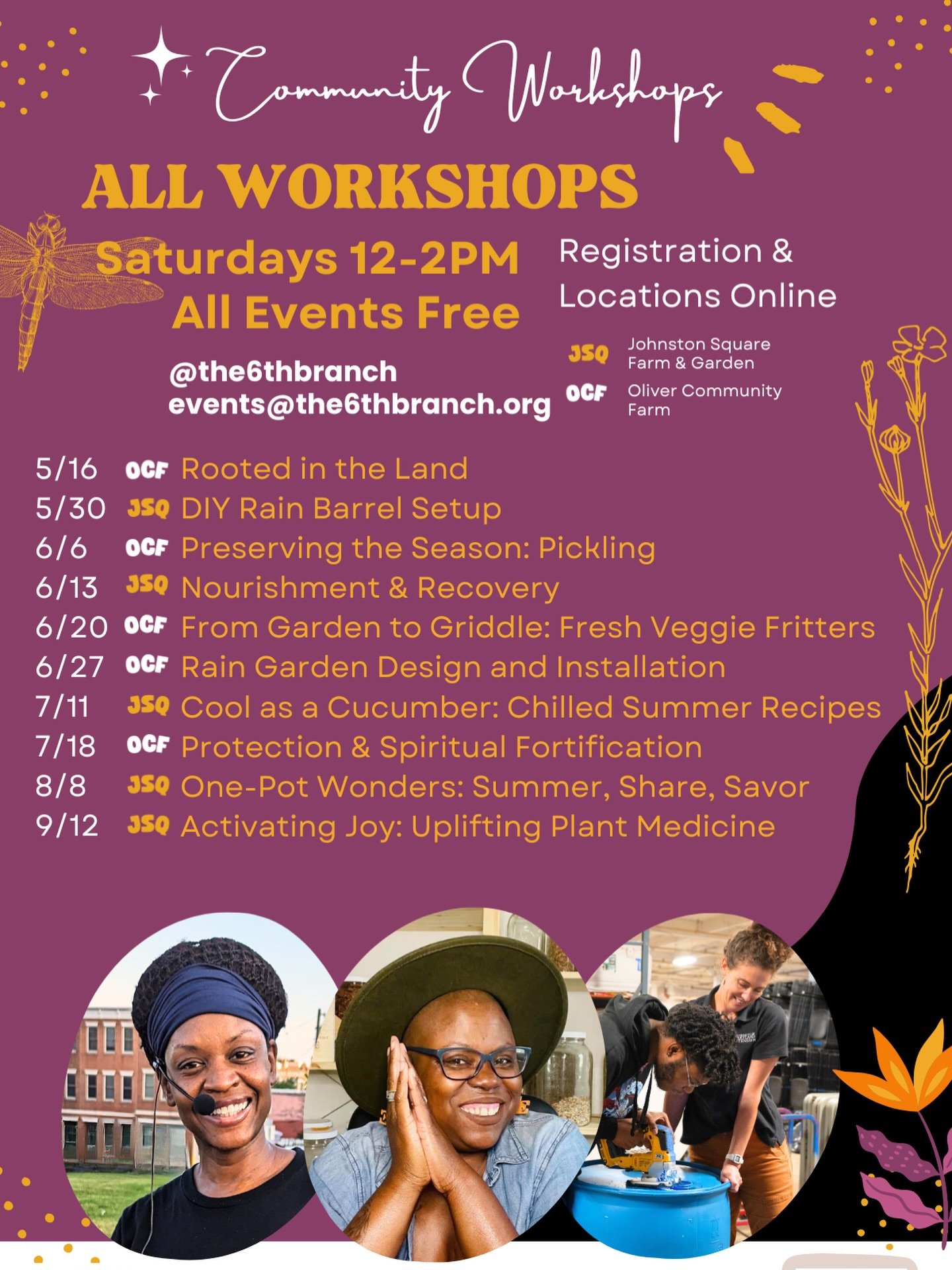 T6B FREE Community Workshop Series is back!

Join us at our first workshop of the season: &ldquo;Rooted in the Land&rdquo; where you can ground yourself in the foundations of botany and plant energetics through a hands-on, exploratory workshop. 

Lin
