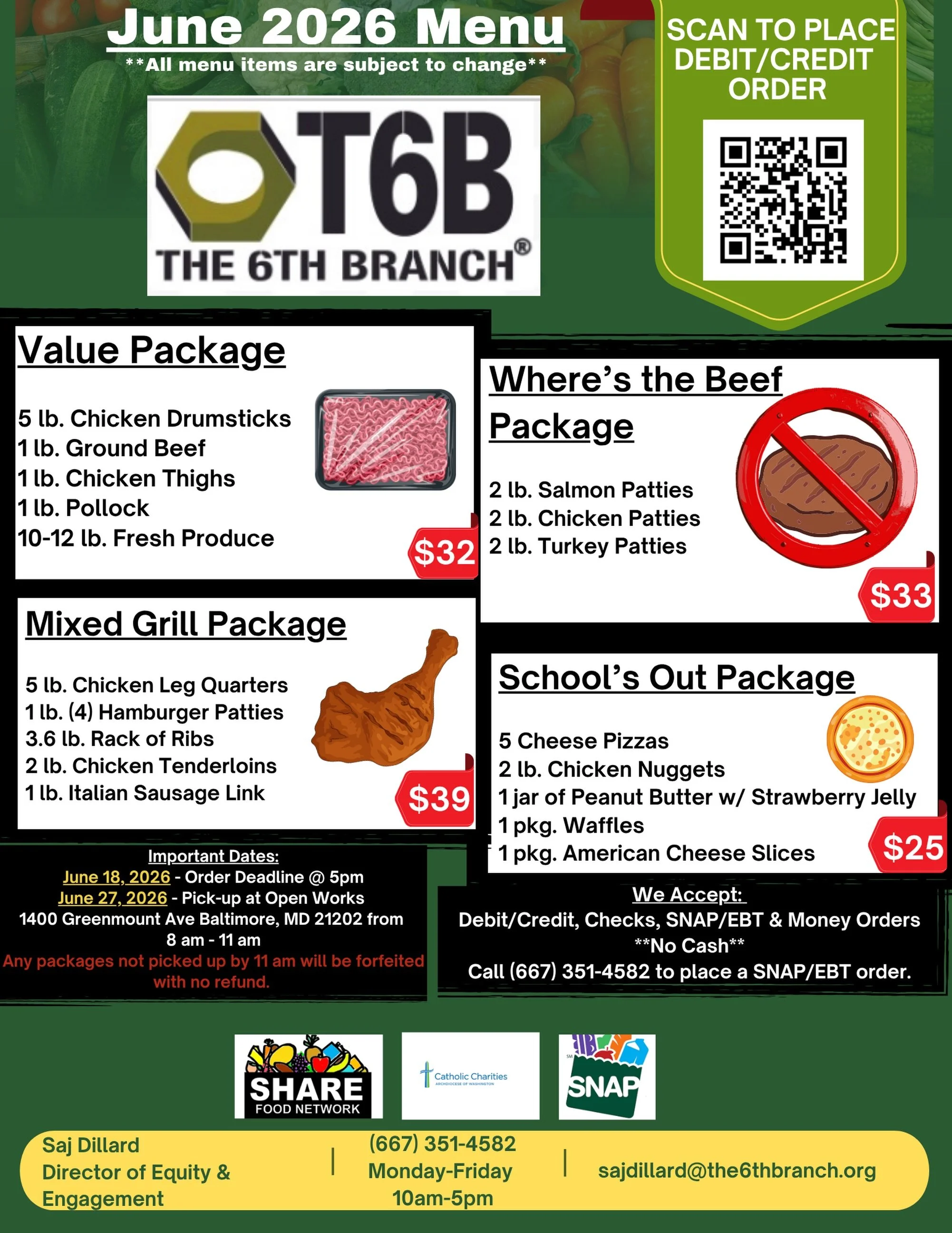 Fresh produce, quality proteins, grill packages, and more&mdash;all at affordable prices through SHARE.
Orders remain open through June 28 at 5 PM.
📦 Distribution: June 27, 8-11am 📍 Open Works - 1409 Greenmount Ave 
Learn more and place your order 