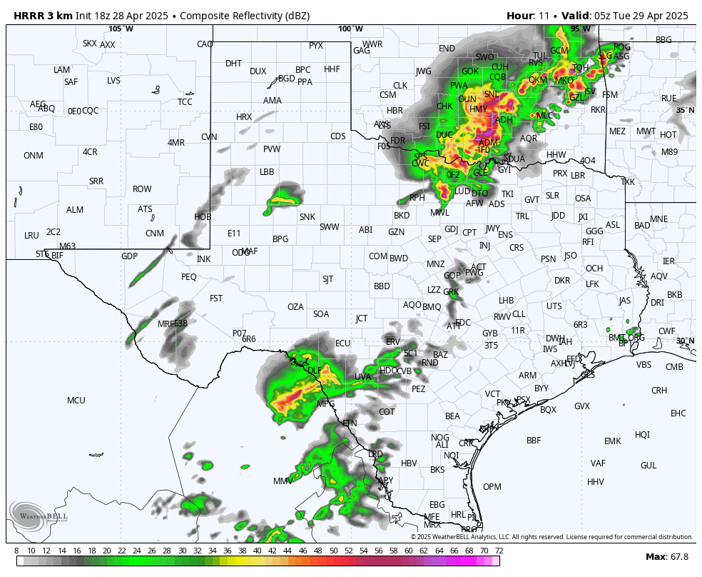 A chance for border storms today…