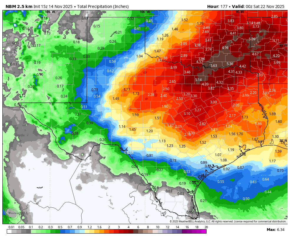 Rain odds looking better for next week.