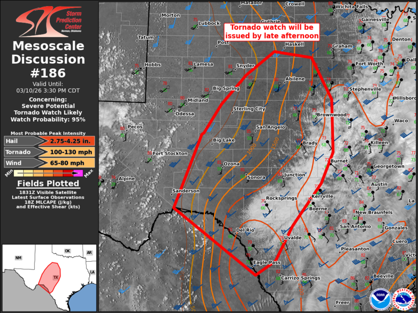 A Tornado watch will be issued!