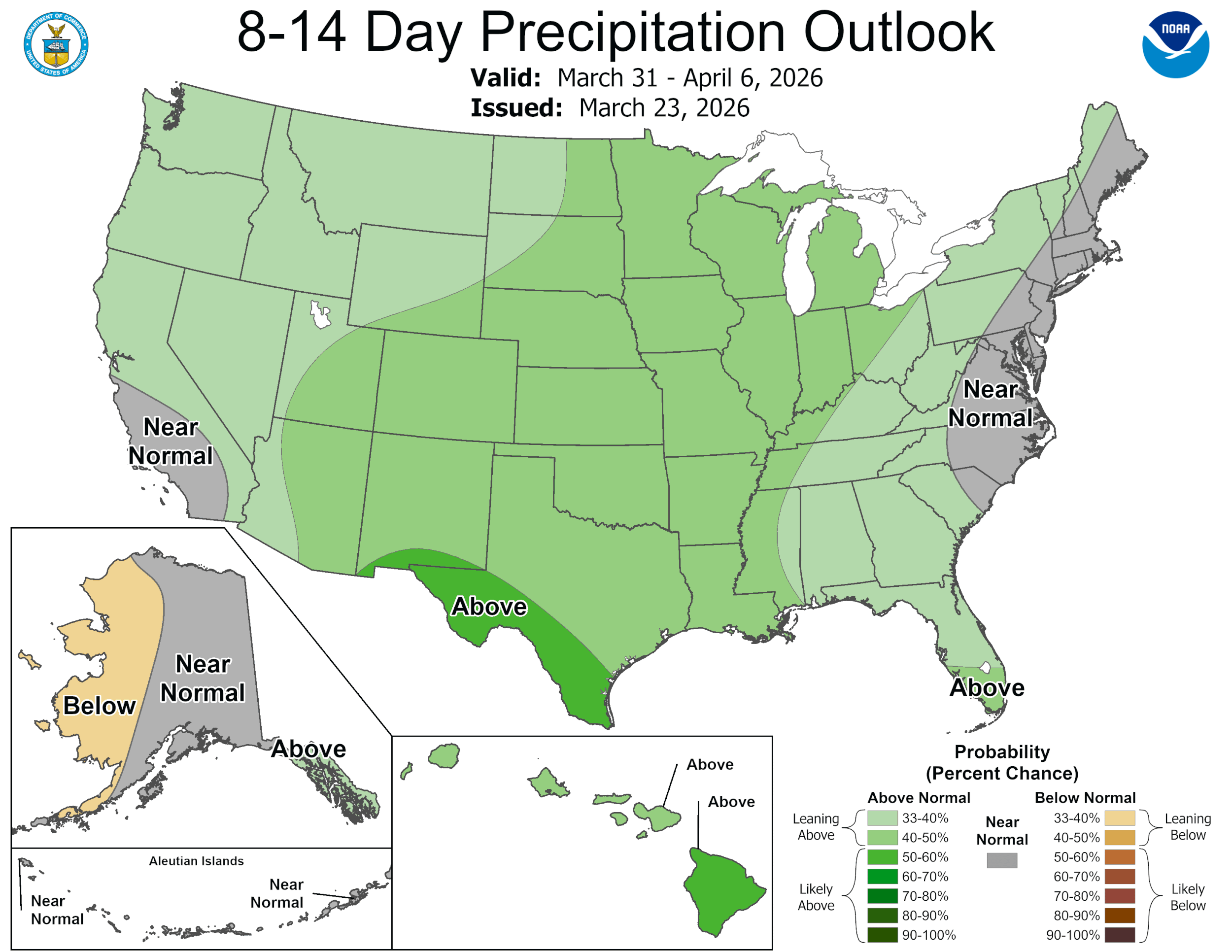 Still seeing green for early April!