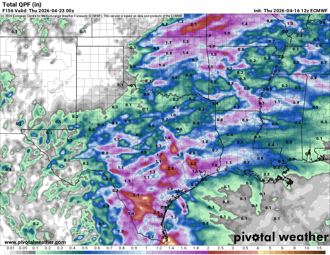 Five days of decent rain chances starting on Saturday.