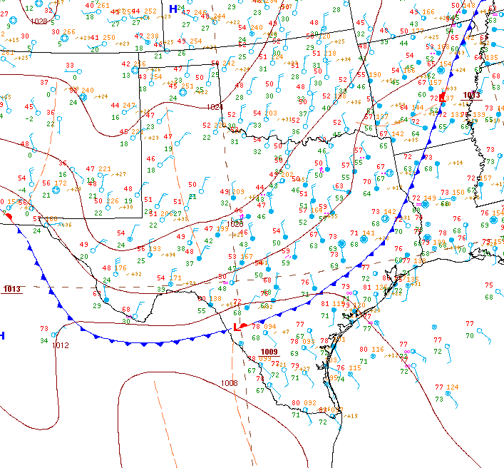 The front is moving through…now where’s the rain?