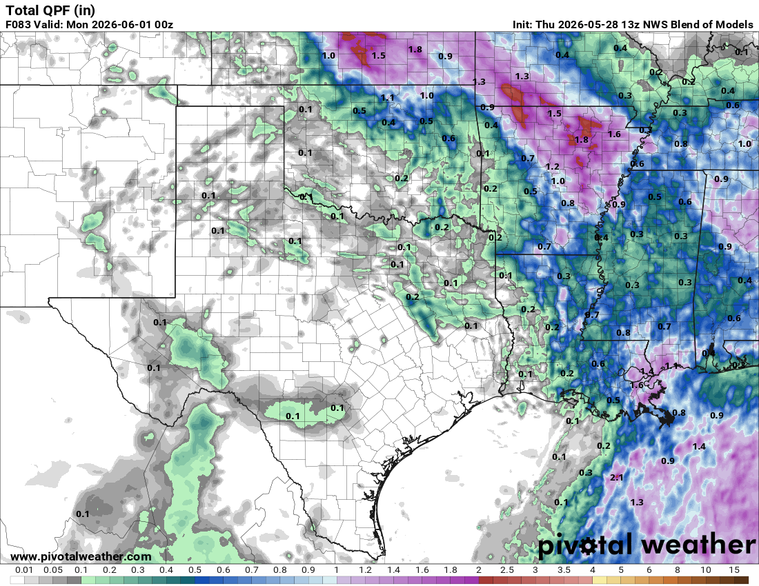 Mostly dry through the end of the month.