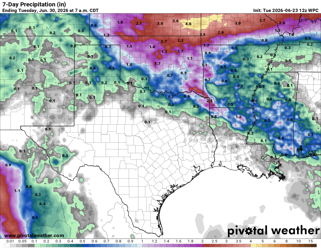 May have to wait a while for our next chance for rain.