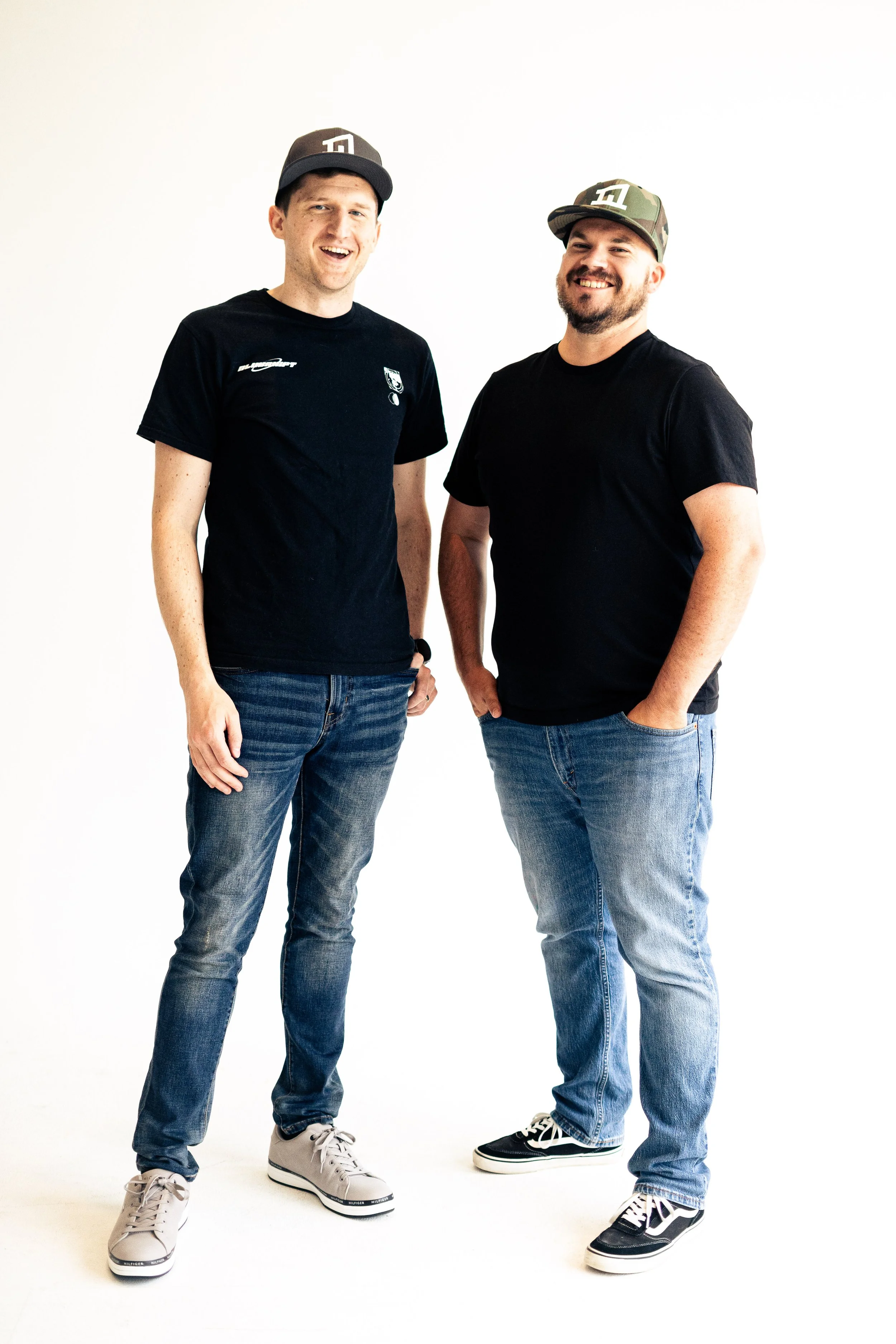 Cabin One Design Founders, David Vincent and Nic Beardsley standing together smiling
