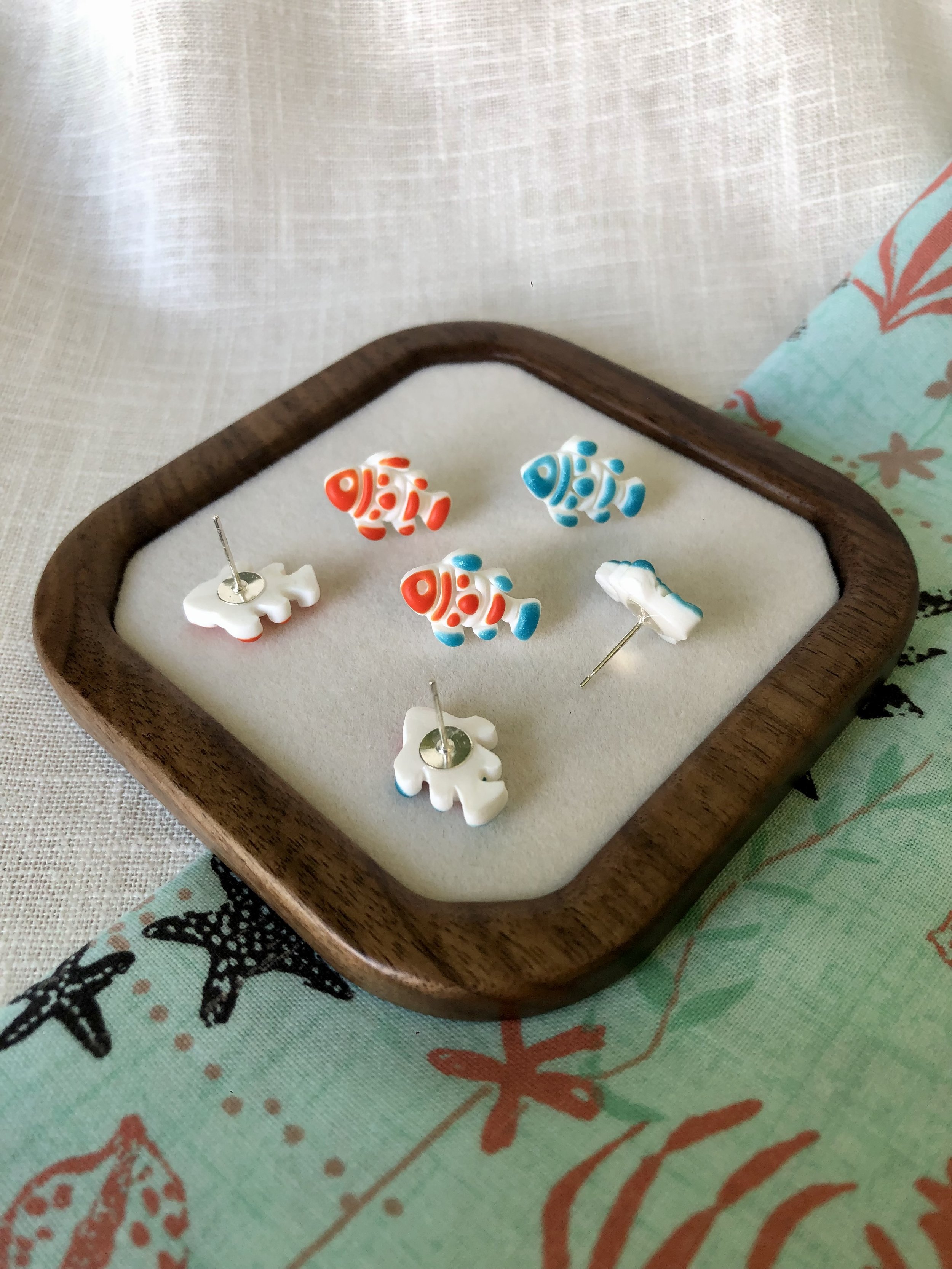 Mini Fish Stud Earrings | Handmade by The Lilac Coral
