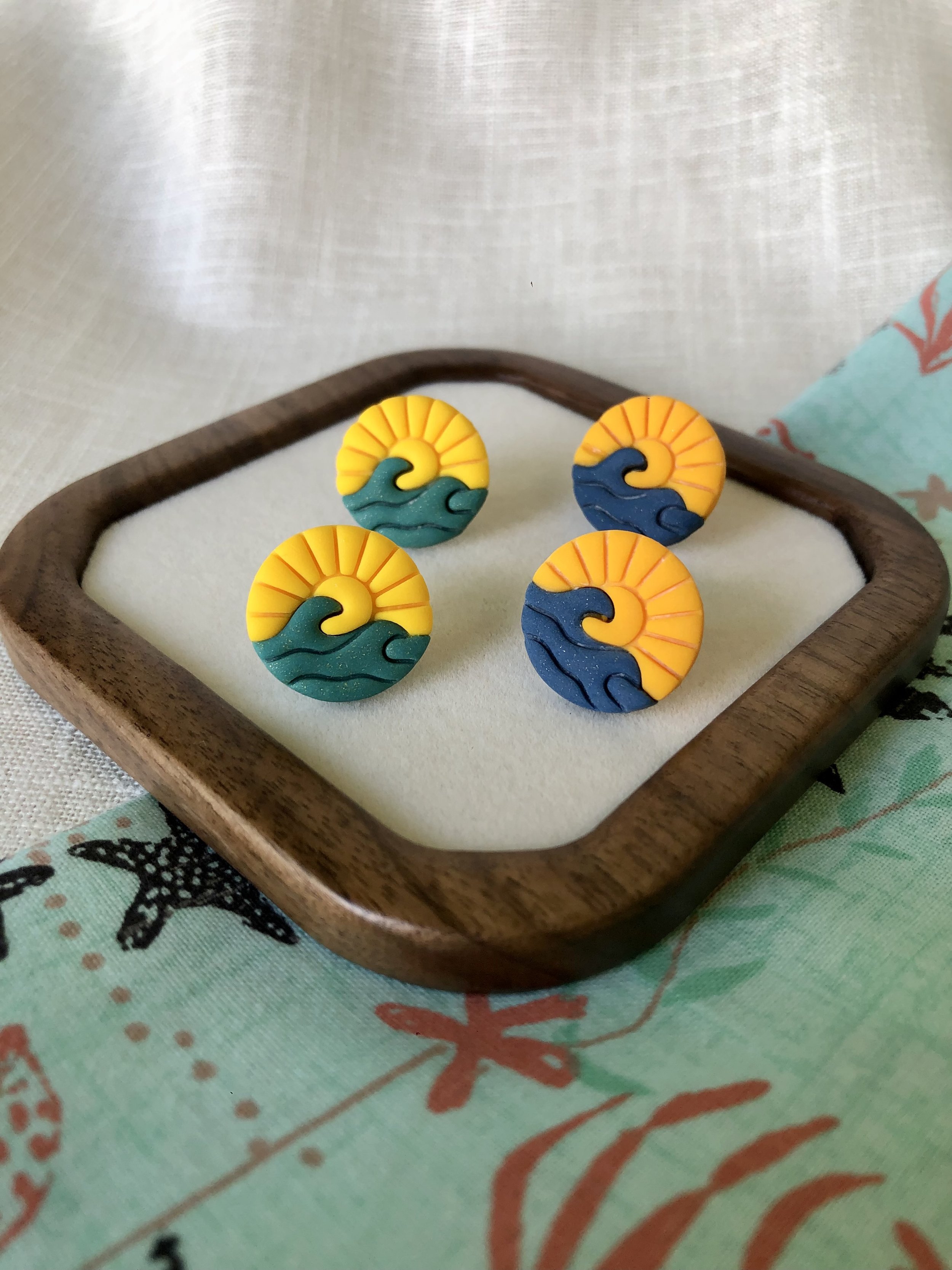 Mini Wave Studs | Handmade by The Lilac Coral