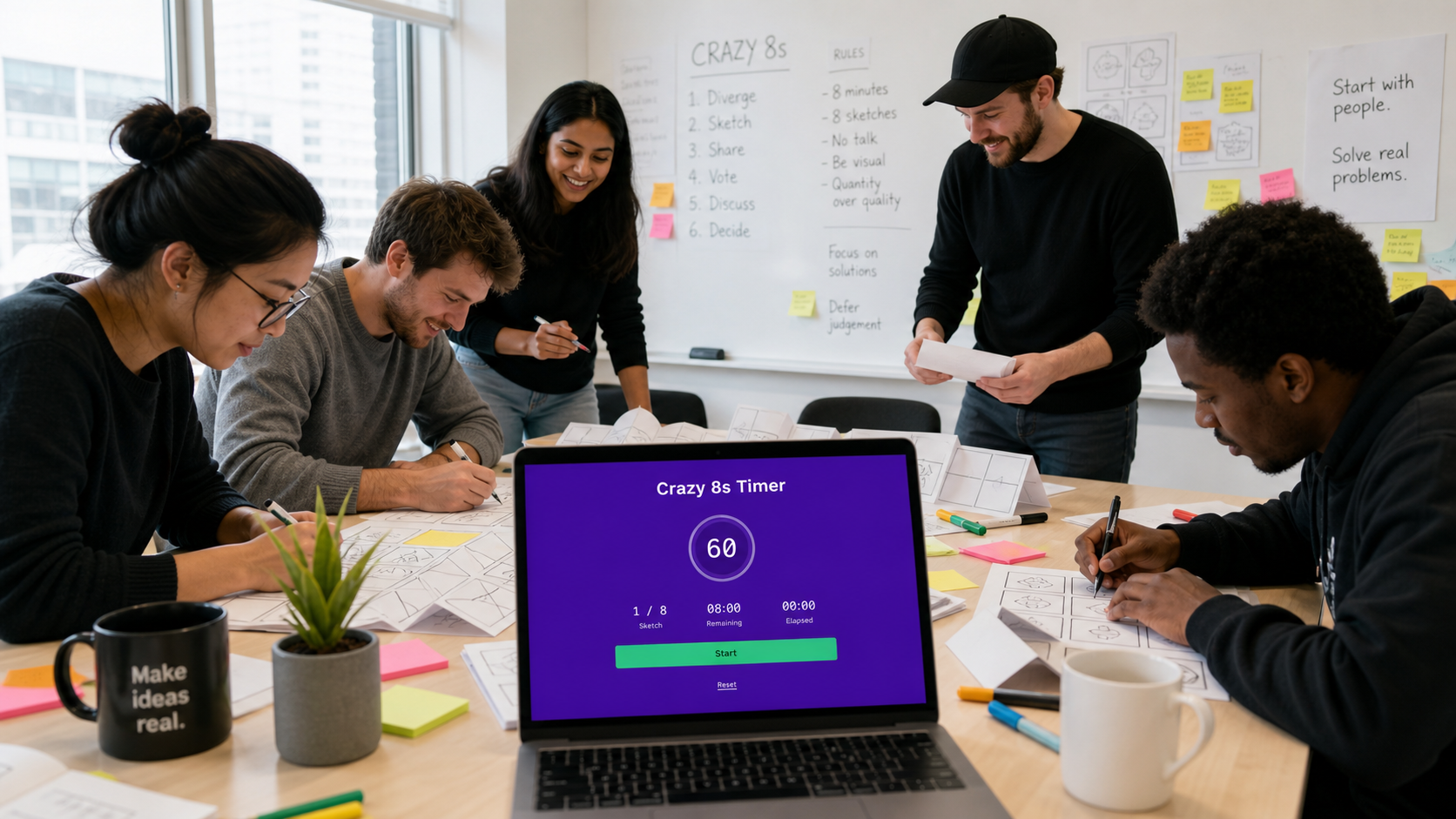 Crazy 8s in design sprints: the complete facilitation guide (with FREE timer)