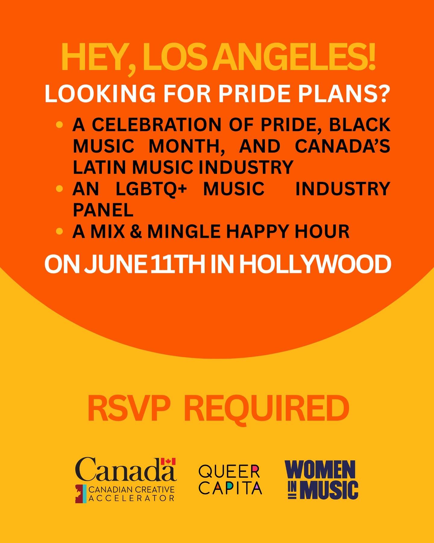 LA 🌞 In celebration of Pride and Black Music Month, Queer Capita has partnered with @cancgla and @womeninmusic for an evening highlighting intersectionality in the music industry.

This Pride event includes an LGBTQ+ panel, networking mixer, and cel