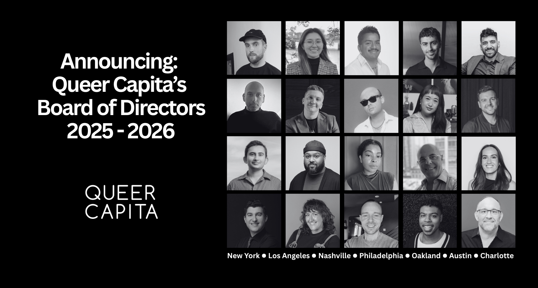 QUEER Capita Expands Nationally With New Board Members Based in Nashville, Austin, San Francisco, Oakland, and Charlotte