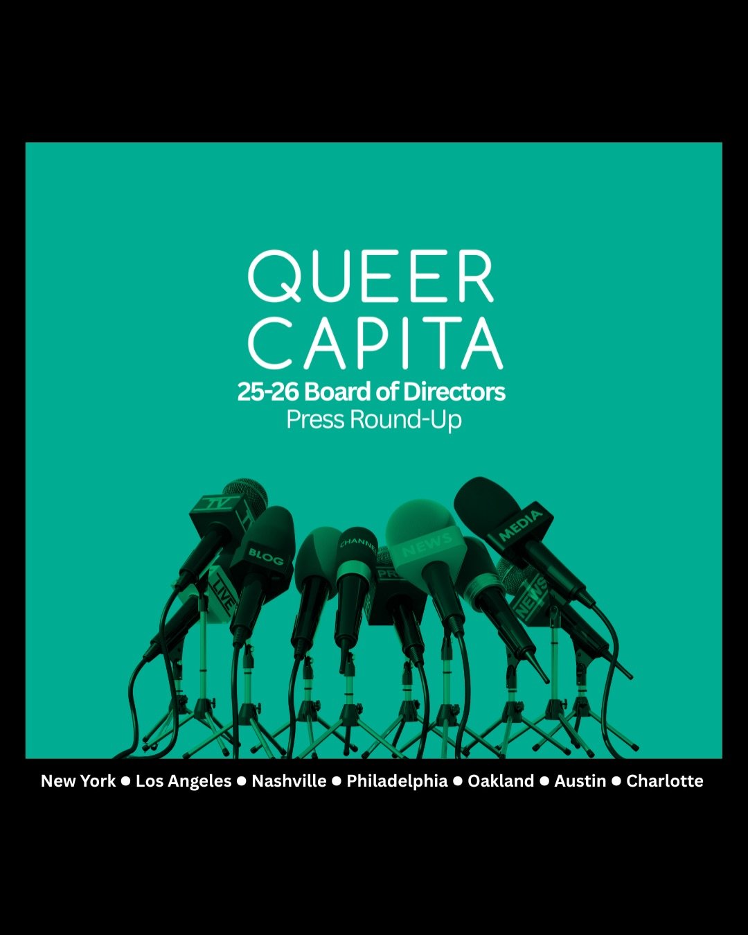Big love to everyone who&rsquo;s been showing support for Queer Capita&rsquo;s 2025&ndash;26 Board of Directors announcement 🖤🌈

We&rsquo;re proud to see our growing community and national expansion spotlighted by GLAAD, Billboard, and Notion &mdas