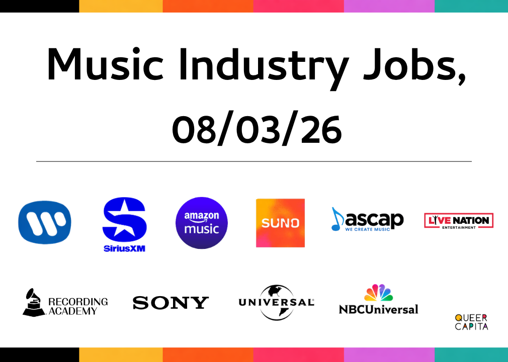 Music Industry Jobs, 08/03/26