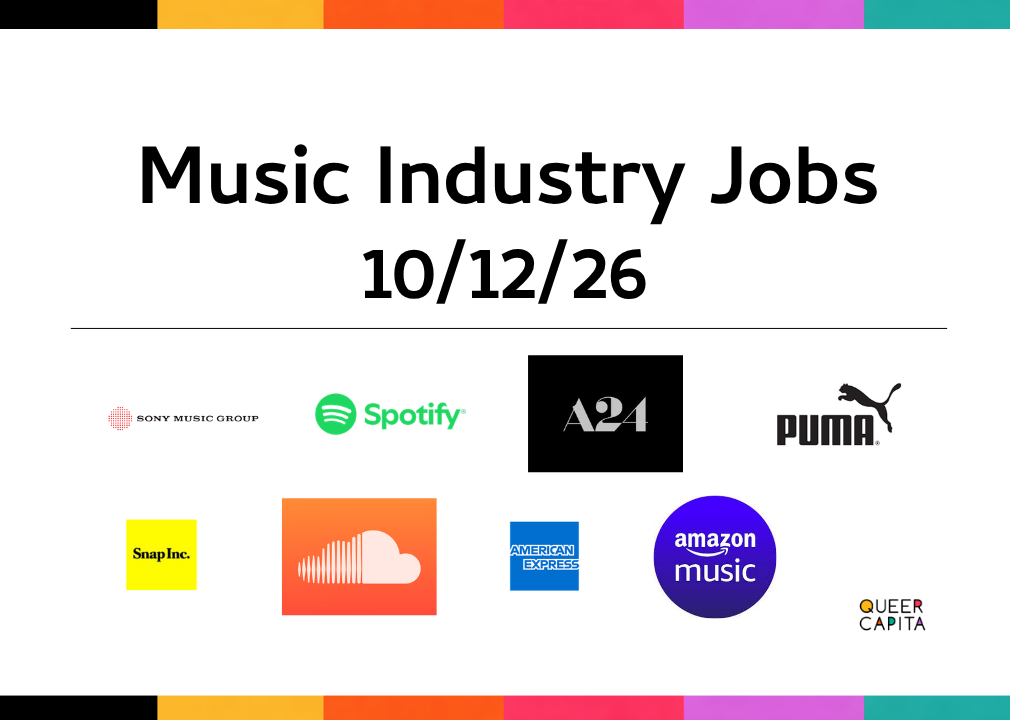 Music Industry Jobs This Week (10/12/26)