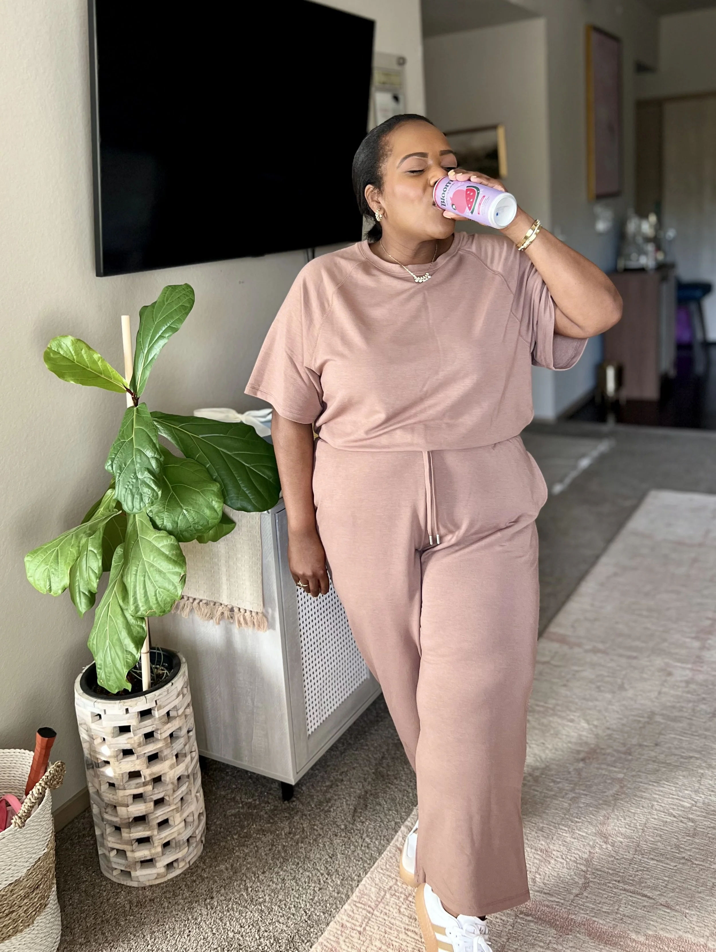 French Terry Joyspun Mocha Loungewear Set from Walmart