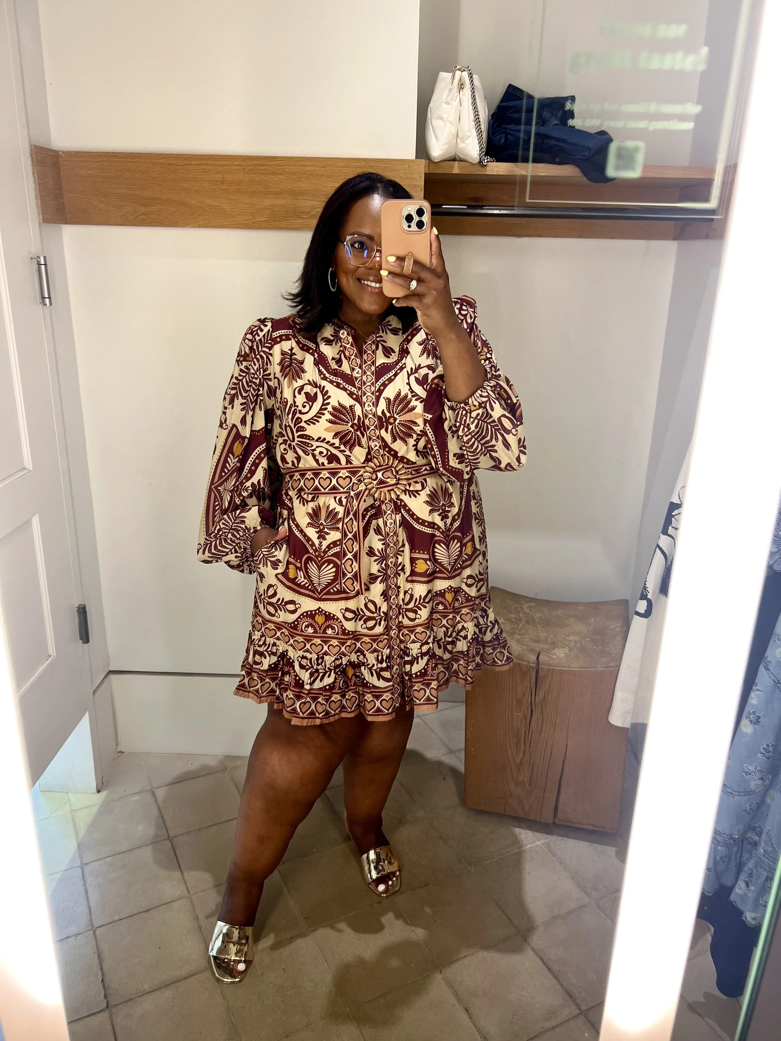 Farm Rio Early Fall Dress Floral Anthropologie 