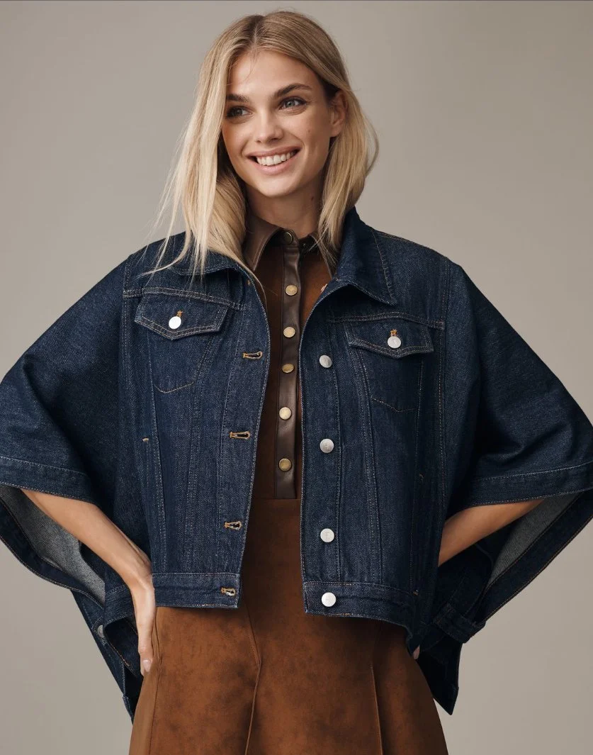 Pilcro Half Sleeve Denim Trucker Jacket