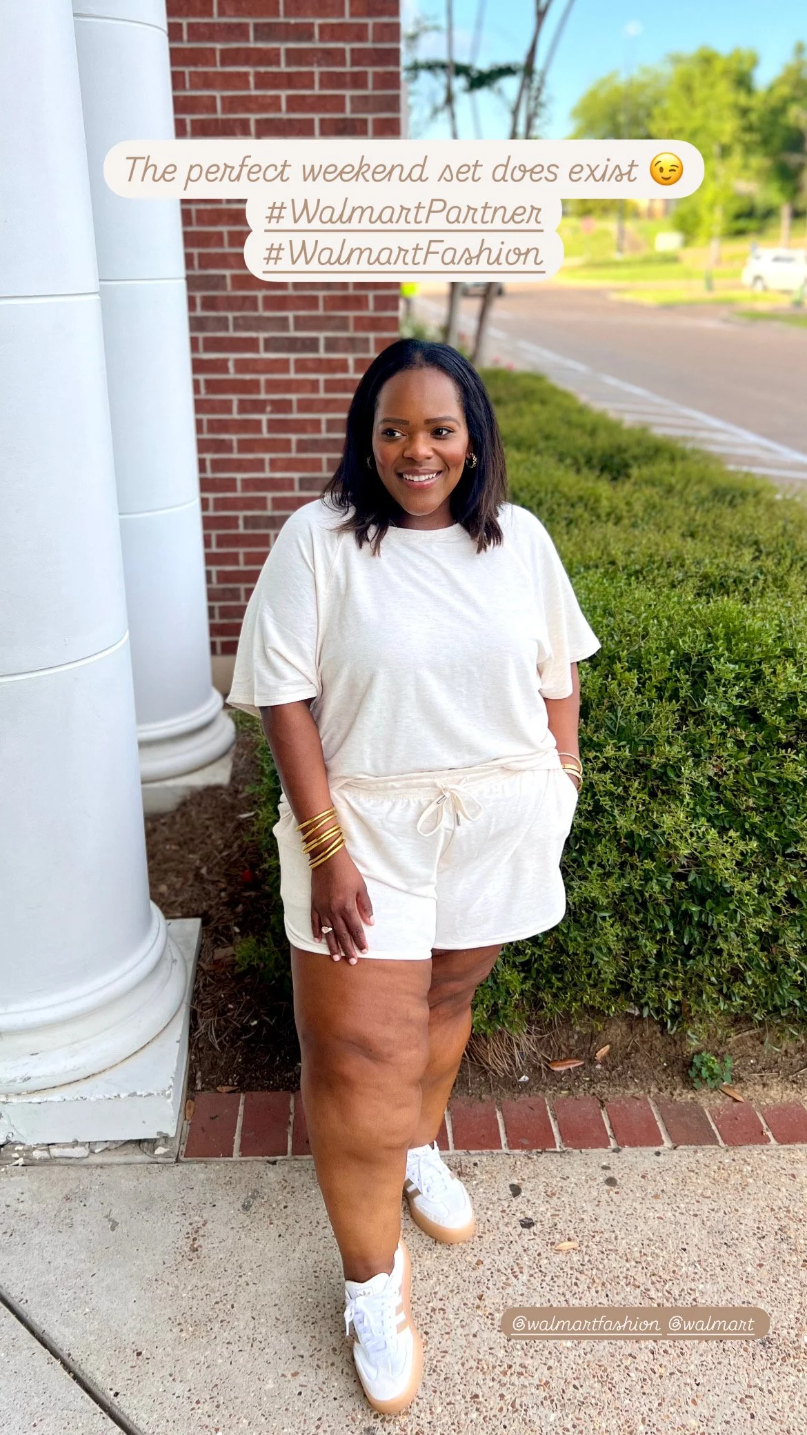 French Terry Short Sleeve Set Joyspun at Walmart