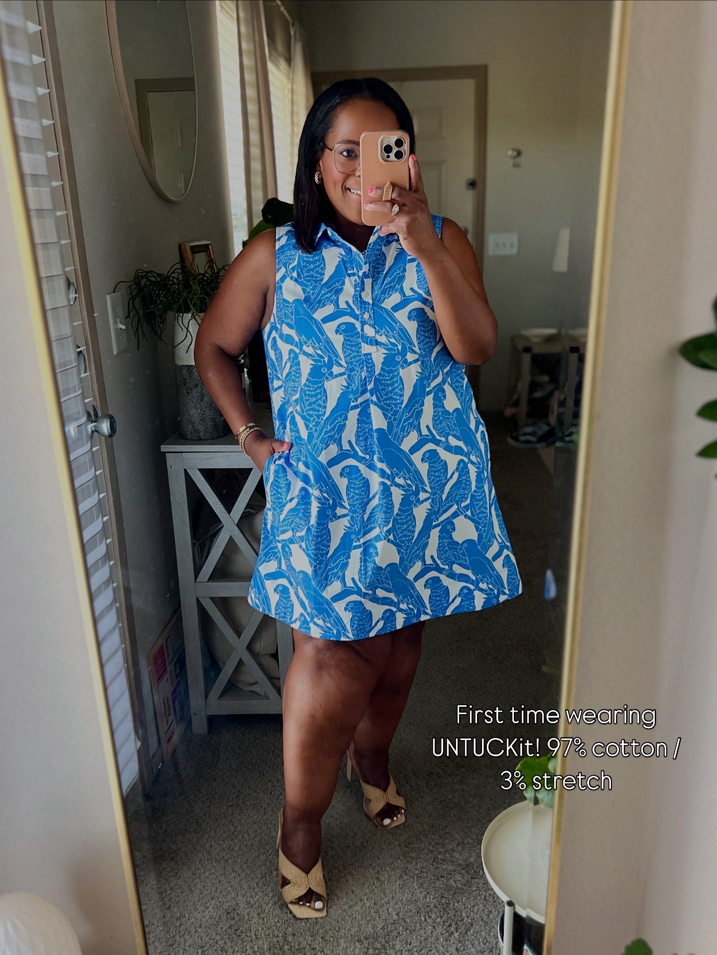 UnTuckIt Sleeveless Cotton Mini Dress