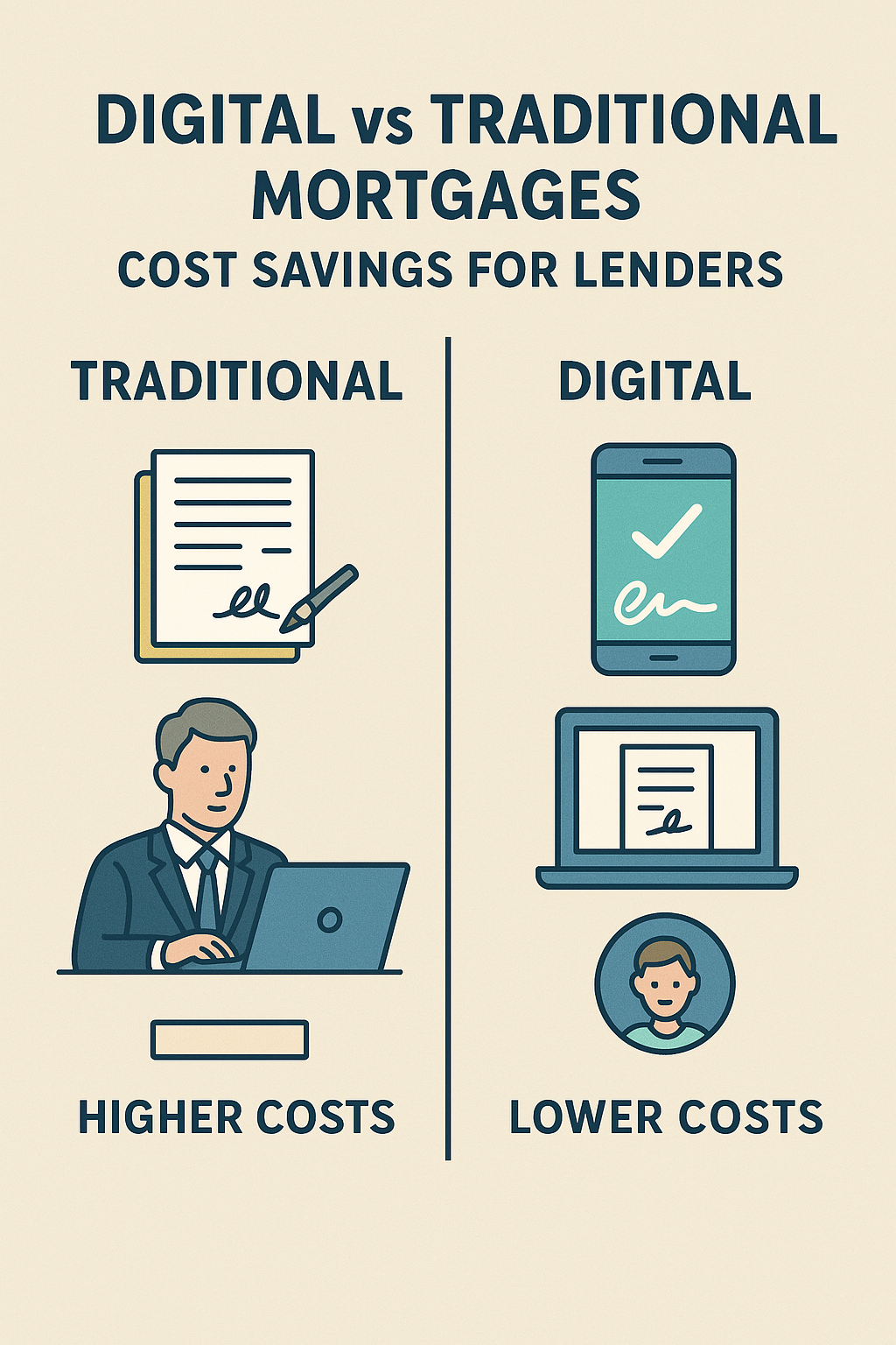 Digital vs Traditional Mortgages: Cost Savings for Lenders