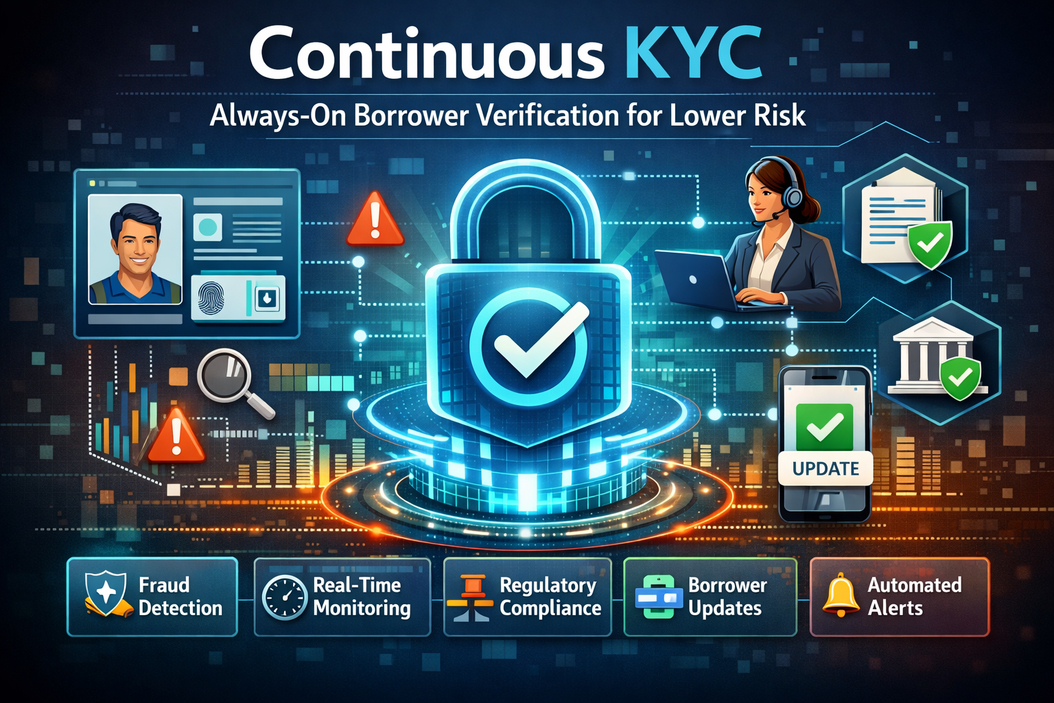 Continuous KYC: Always-On Borrower Verification for Lower Risk