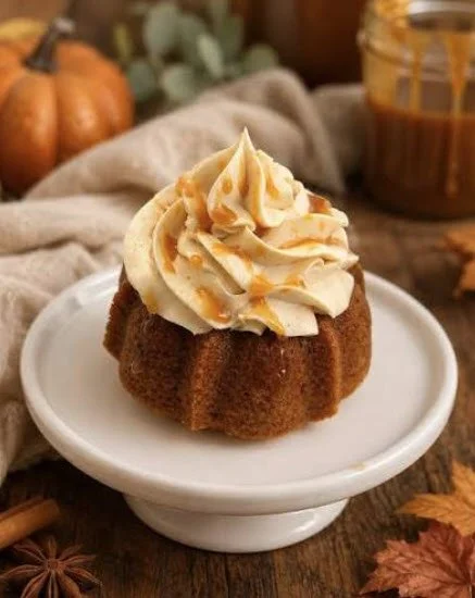 Mini Spice Maple Bundt Cake with Maple buttercream and caramel.jpg