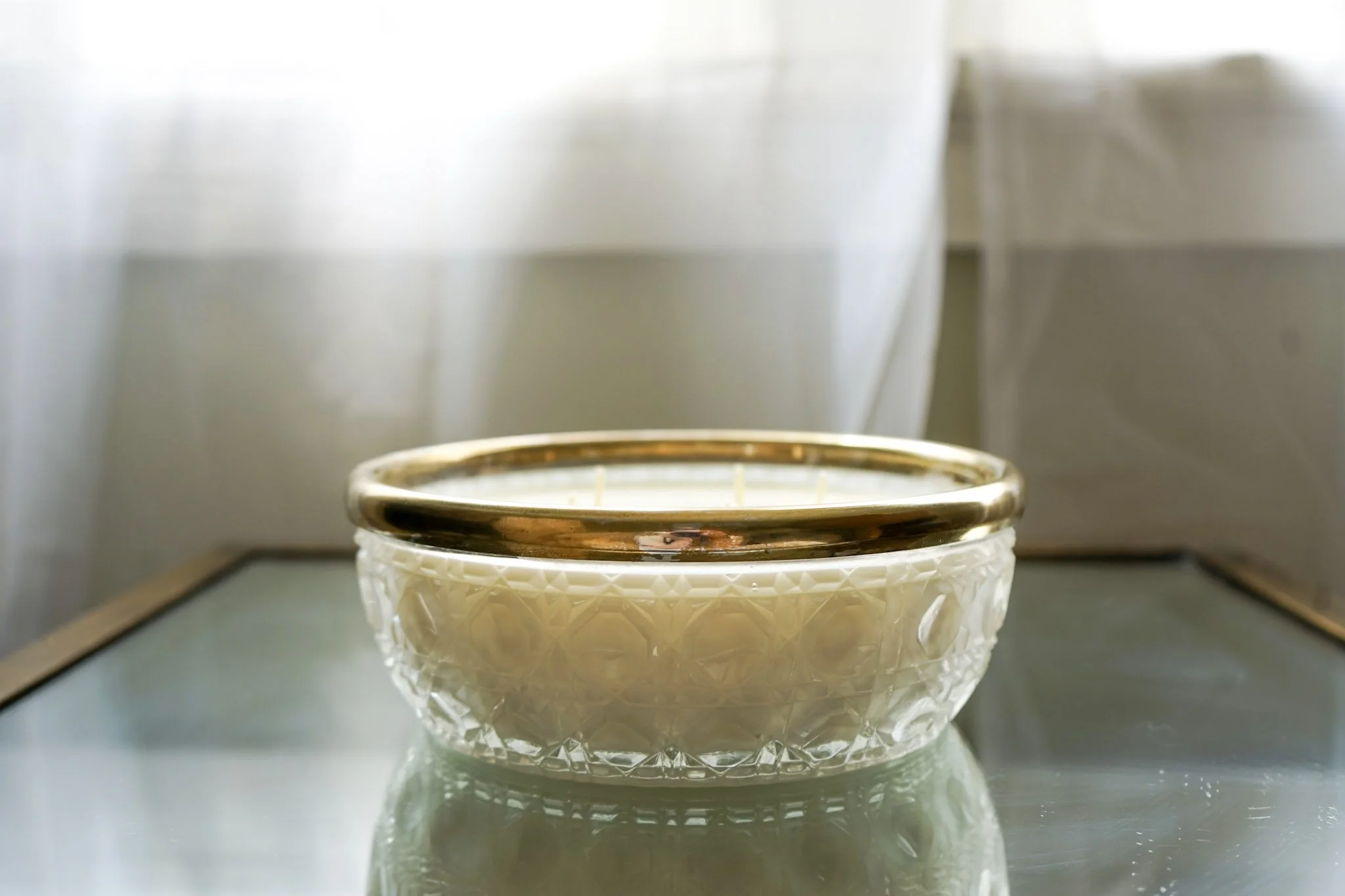 Holocene in Gold-Rimmed Crystal Bowl – 5-Wick Candle