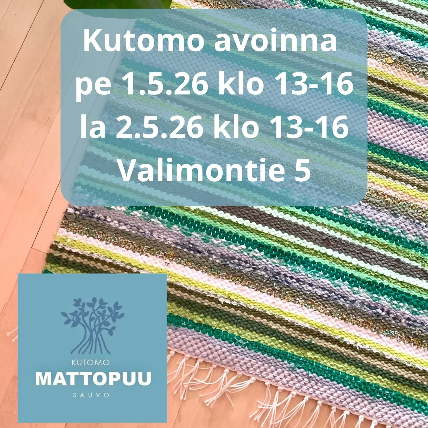 Kutomossa juhlitaan vappua ja ollaan avoinna:

pe 1.5.26 klo 13-16
la 2.5.26 klo 13-16

Osoite: 
Valimontie 5, Sauvo

🎈🎉🎈🎉🎈

L&auml;mpim&auml;sti tervetuloa!
