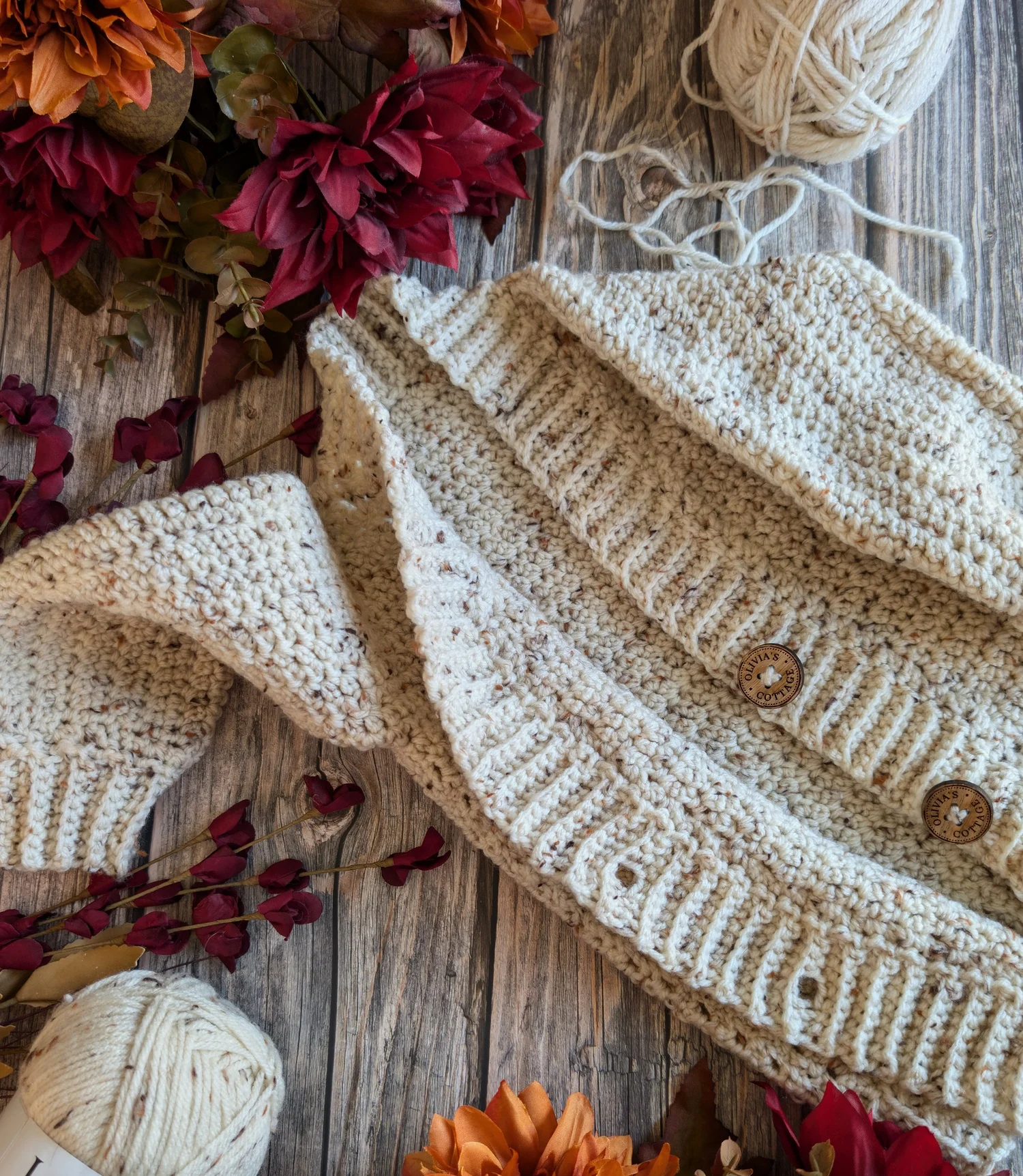 Handmade Crochet Cardigan Stylish Cozy Knit Sweater Unique