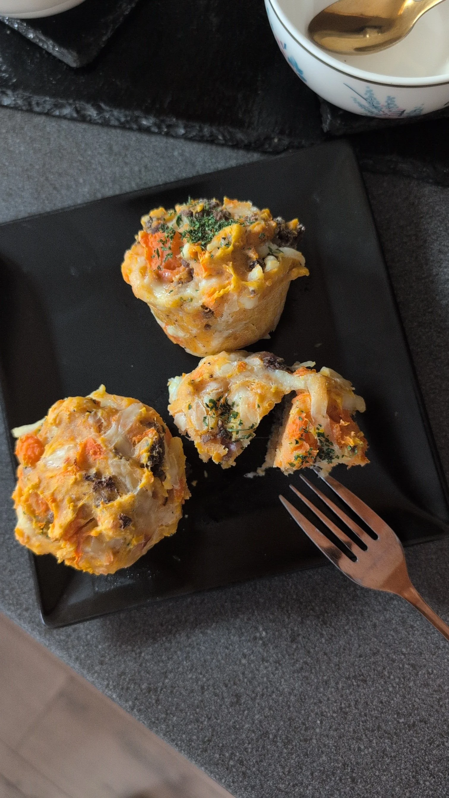 Ground beef Cheesy Sweet Potato Muffin 