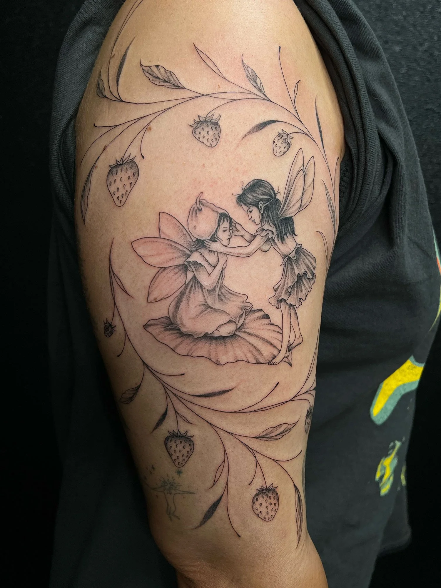 elizagreed-san-diego-black-grey-fineline-fairy-strawberry-vine-tattoo.jpg