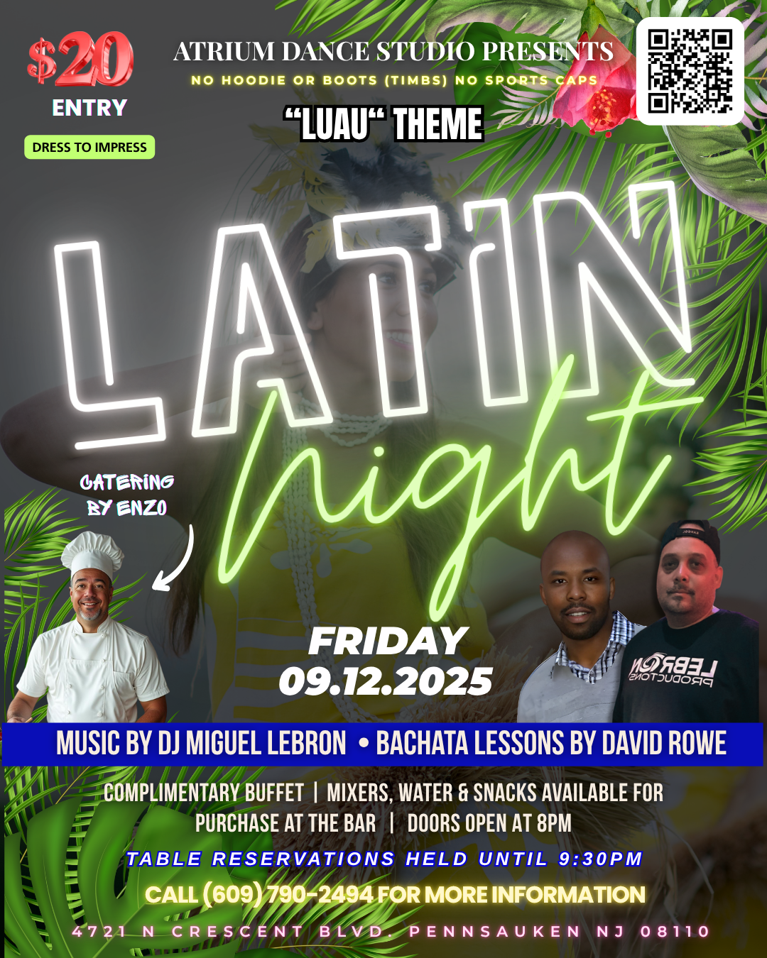 Get ready to escape to the islands without leaving town—Atrium Dance Studio is hosting a Luau-themed Latin Night on Friday, September 12, 2025, and it’s going to be a tropical celebration like no other. DJ Miguel Lebron will be spinning the best Lati