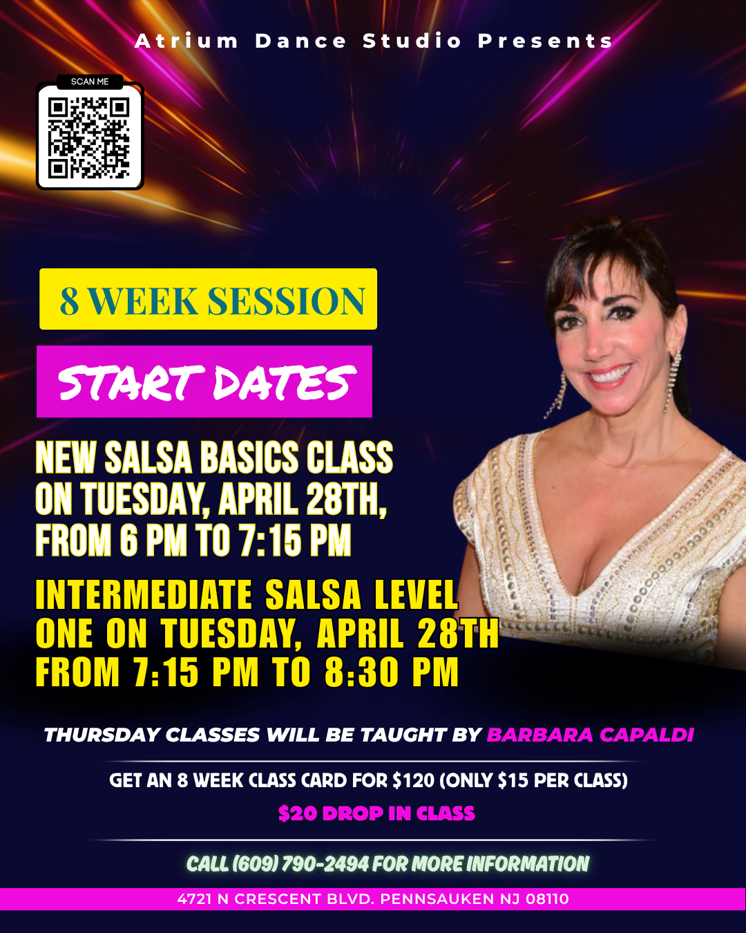 8-Week Intermediate Salsa Classes at Atrium Dance Studio