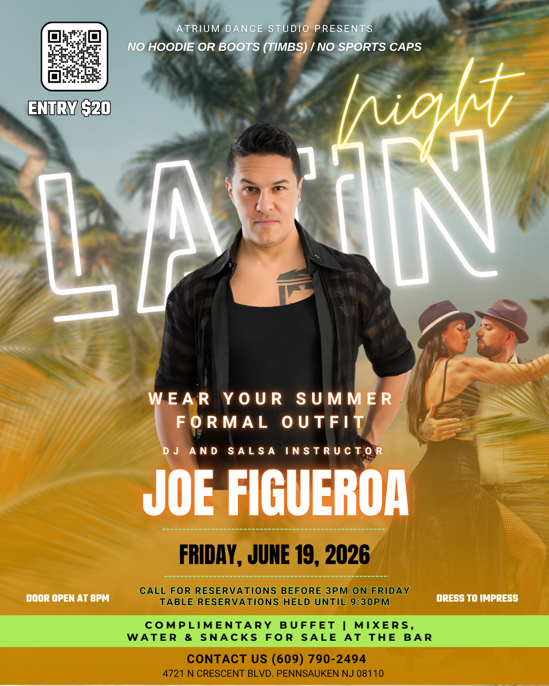 LATIN NIGHT With Joe Figueroa at Atrium Dance Studio
