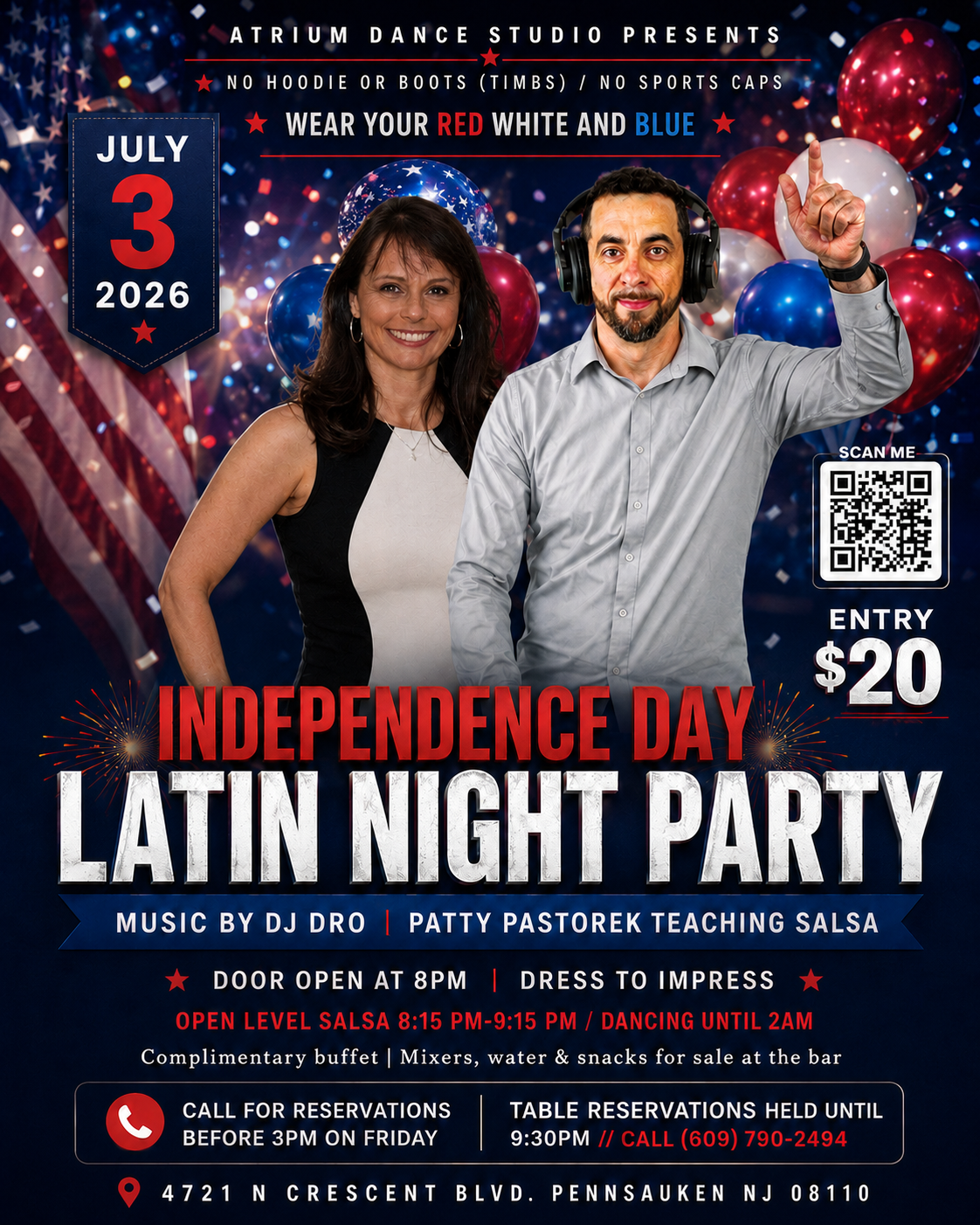 Independence Day Latin Night Party at Atrium Dance Studio