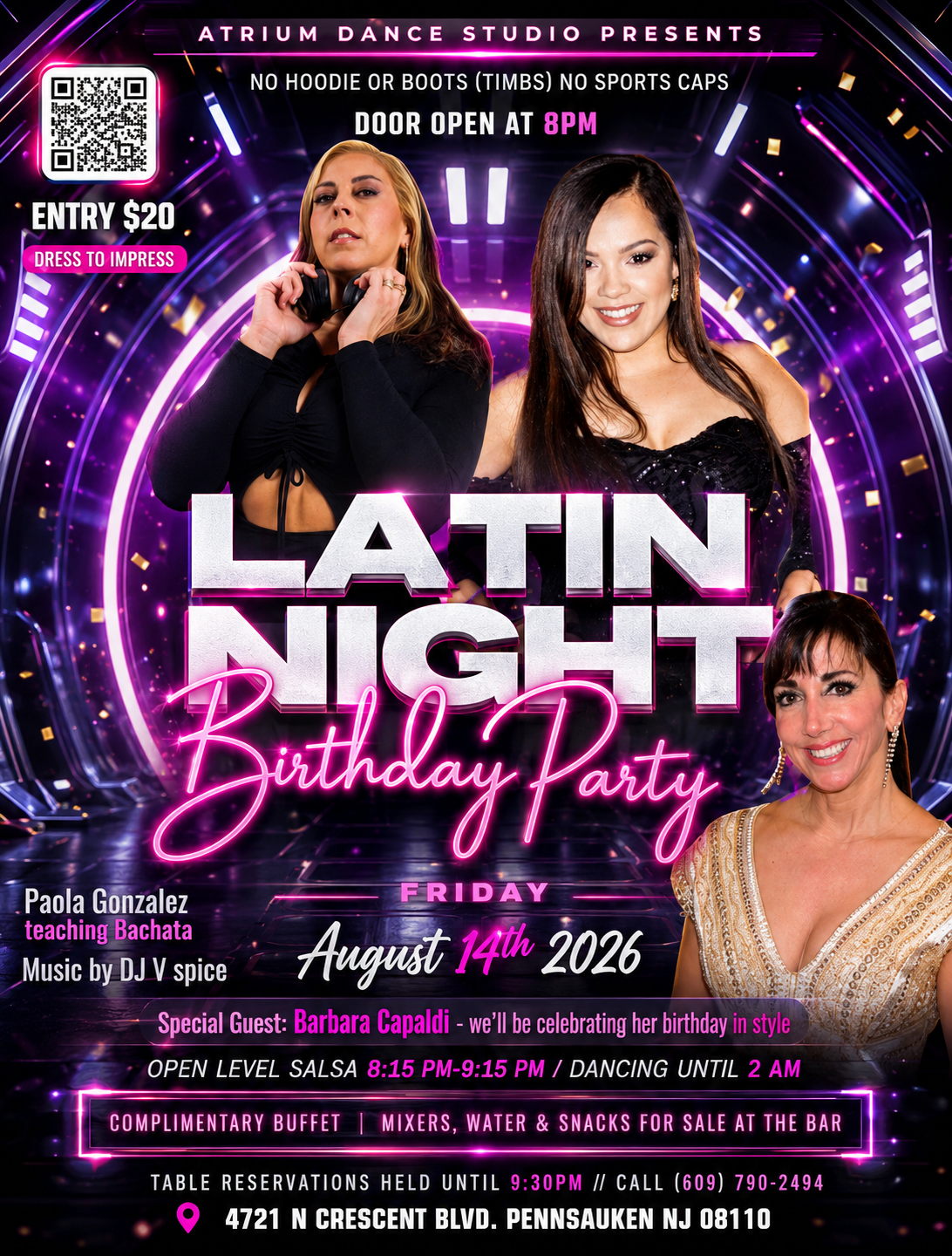 LATIN NIGHT Birthday Party at Atrium Dance Studio