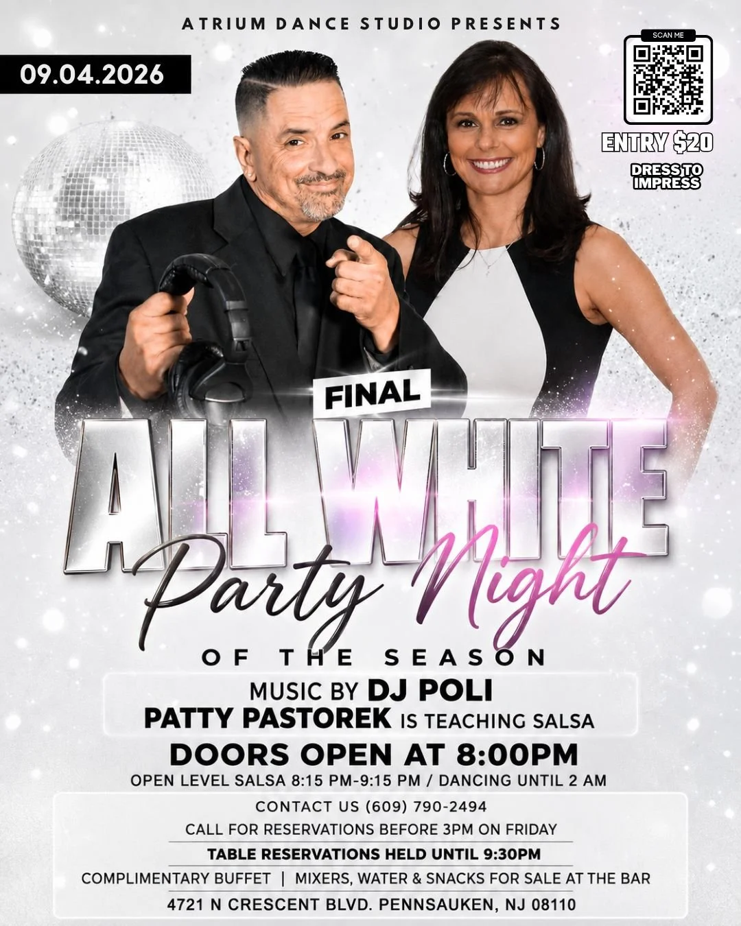 Final All White Party Night of the Season at Atrium Dance Studio