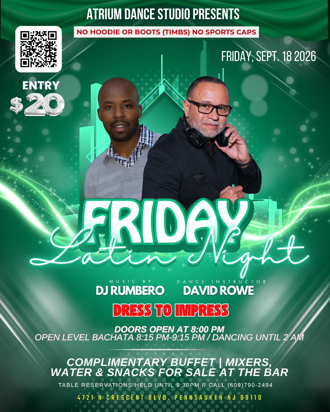 Friday Latin Night at Atrium Dance Studio w/ DJ Rumbero and David Rowe 🔥
