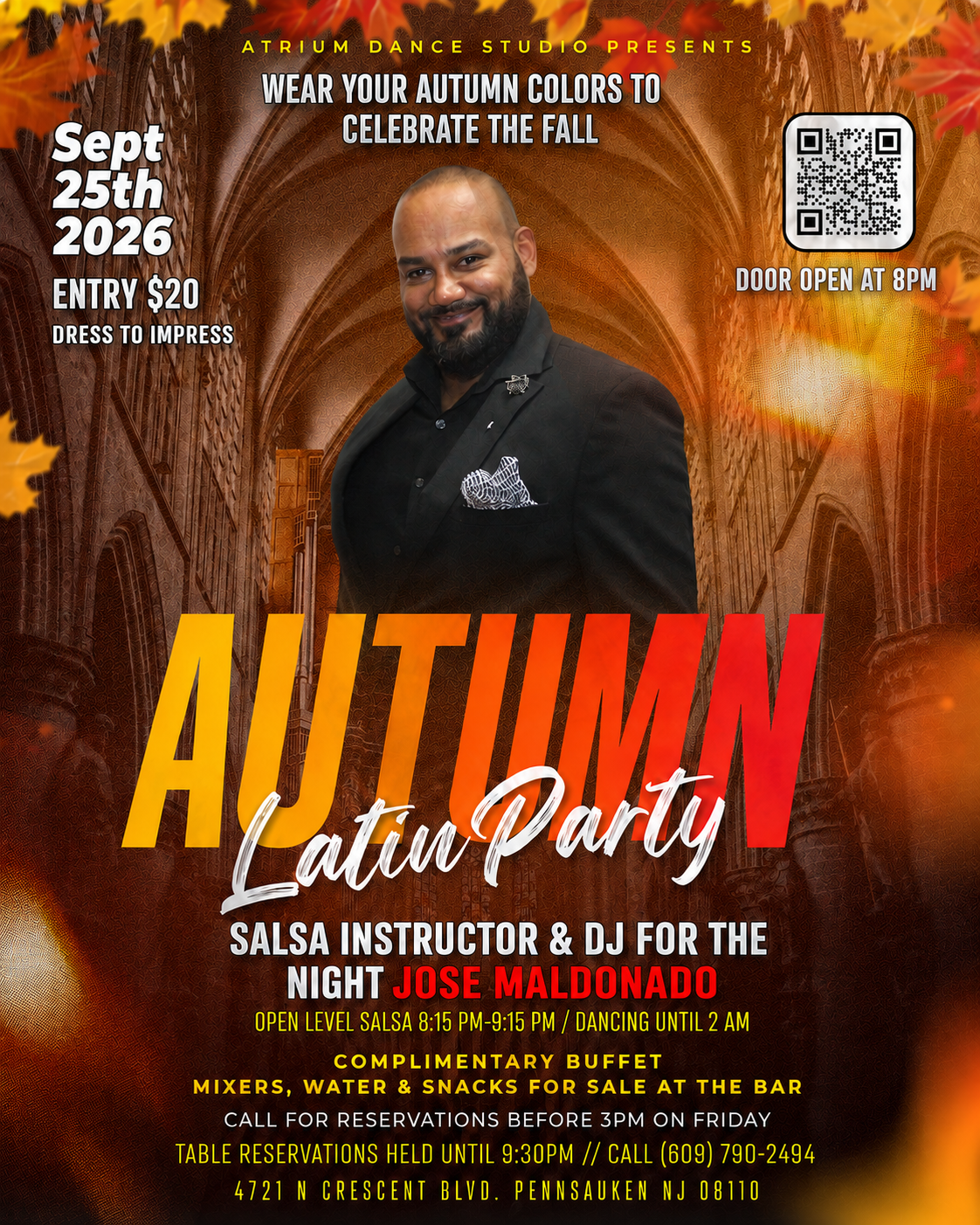 Autumn Latin Party at Atrium Dance Studio w/ Jose Maldonado 🍂
