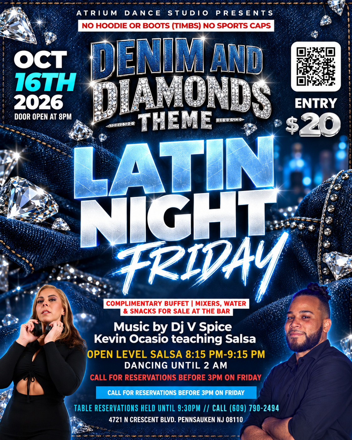 Denim & Diamonds Latin Night at Atrium Dance Studio